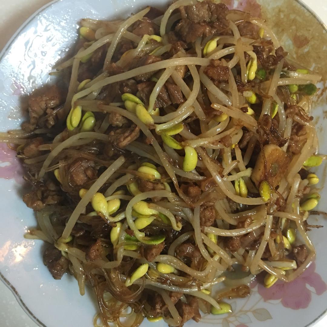 肉末粉丝黄豆芽