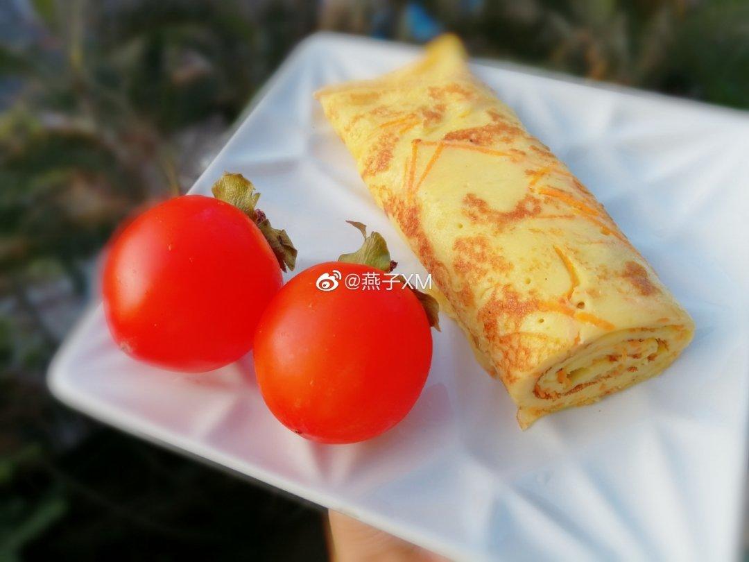 素食&胡萝卜鸡蛋卷饼