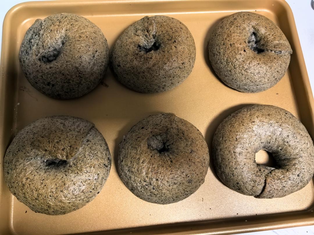 🥯黑芝麻奶酥贝果｜双重黑芝麻！配方和教程！