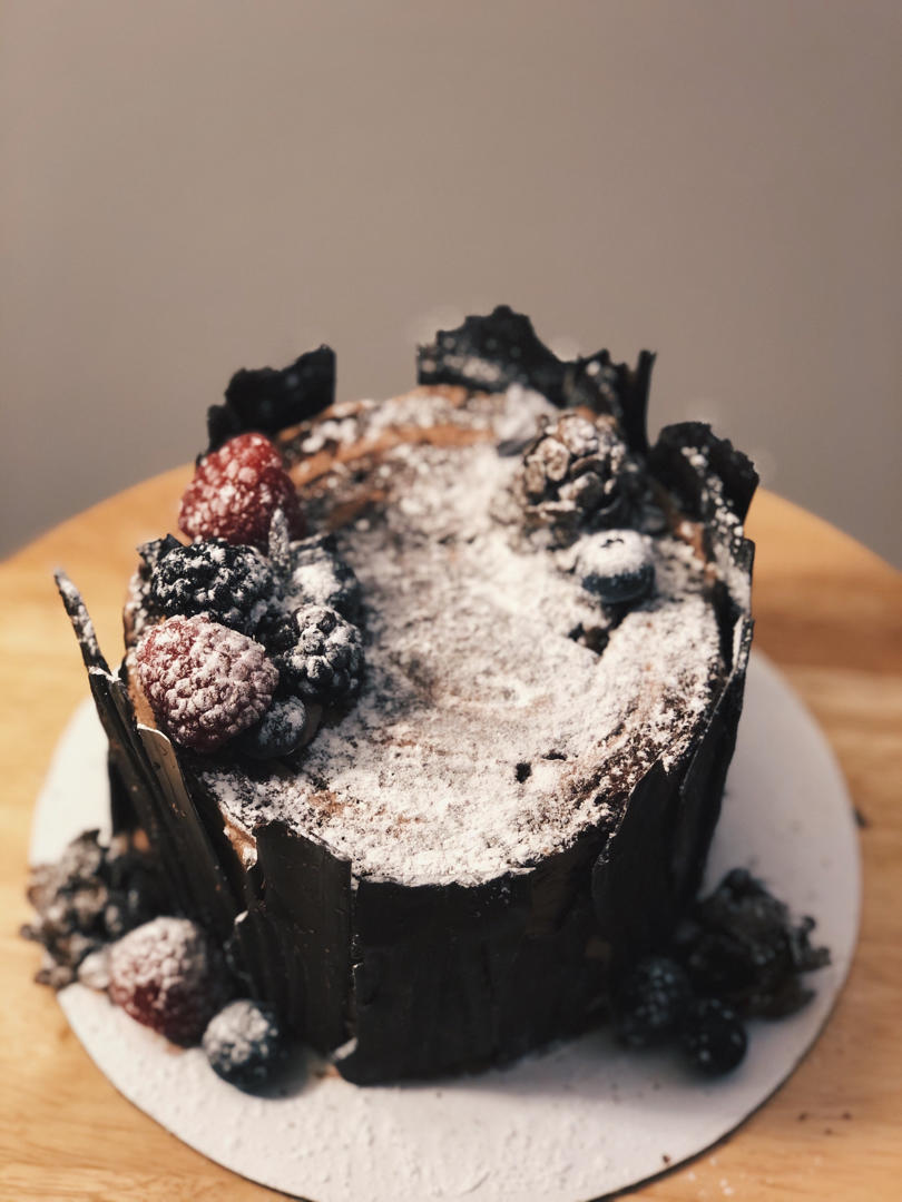 【圣诞树桩蛋糕】