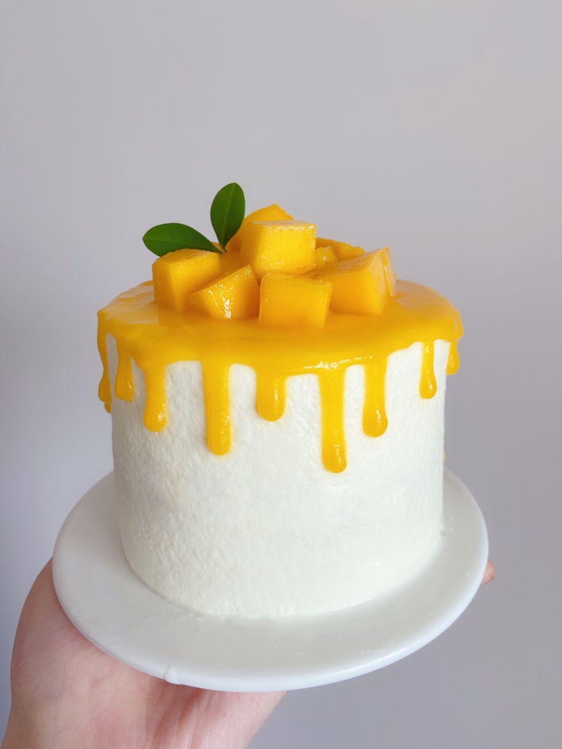 芒果淋面蛋糕