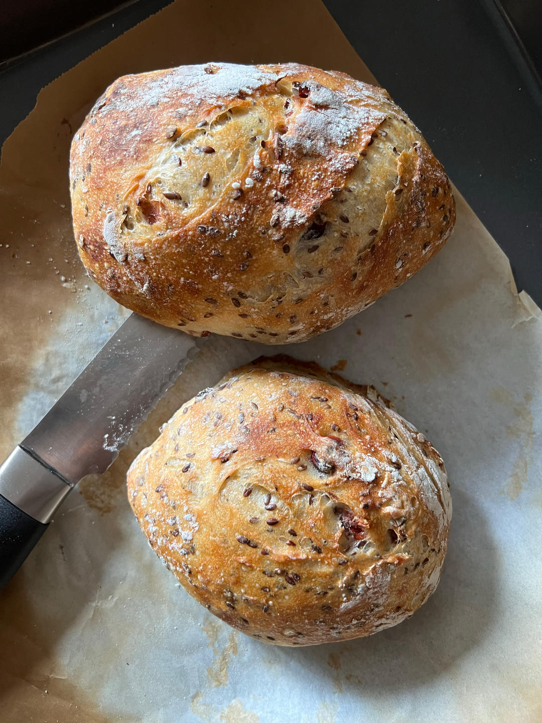 乡村欧包 之 黄金亚麻籽 蜜渍蔓越莓