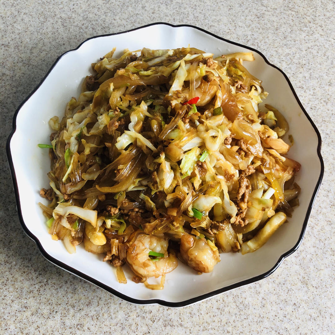 圆白菜炒粉丝