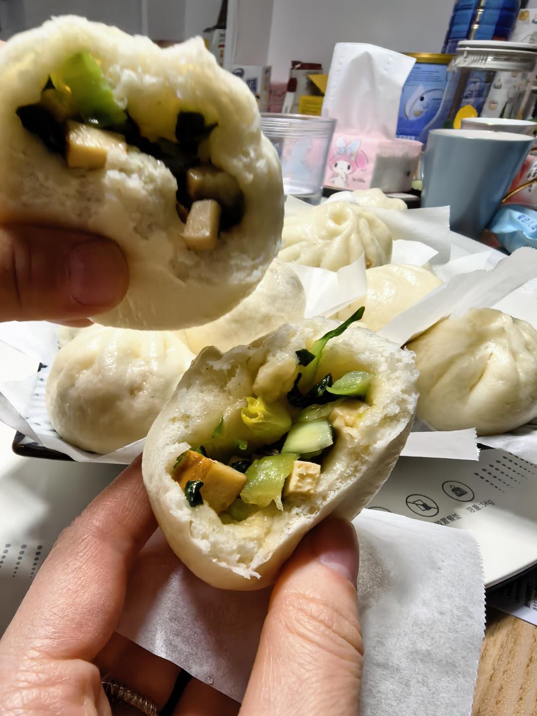 ♨️全麦香菇青菜包👏给肉都不换