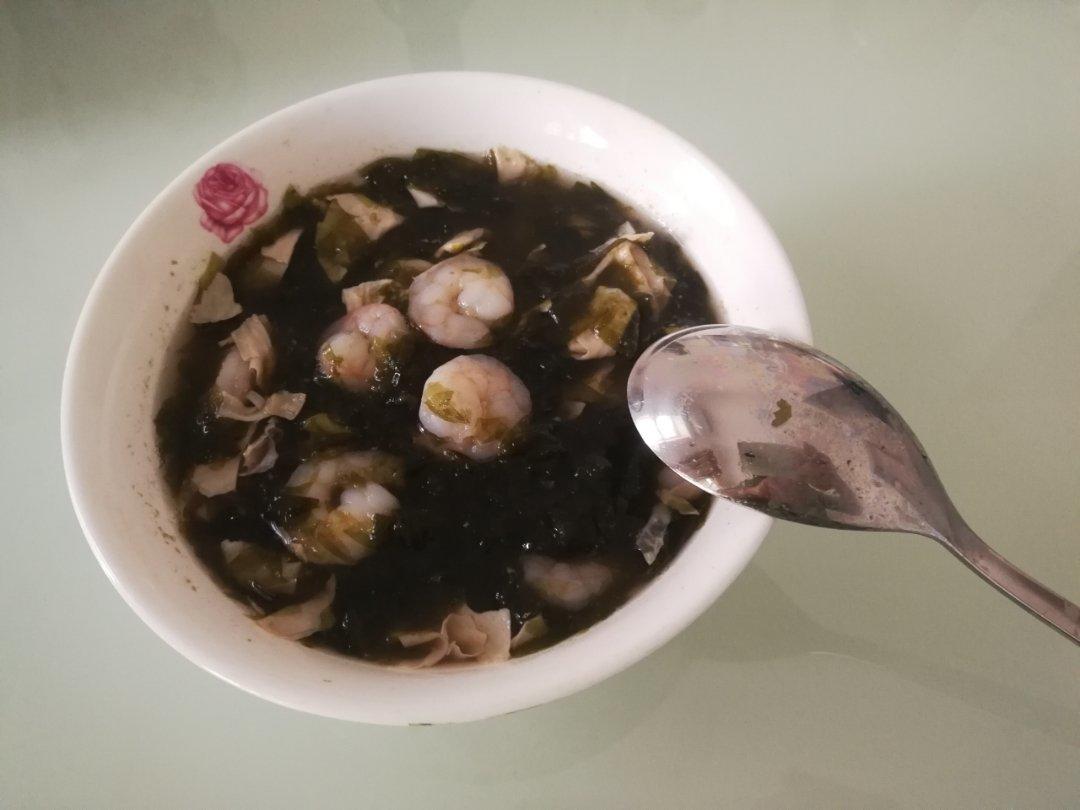 补钙食谱之六:  腐竹紫菜肉丝汤