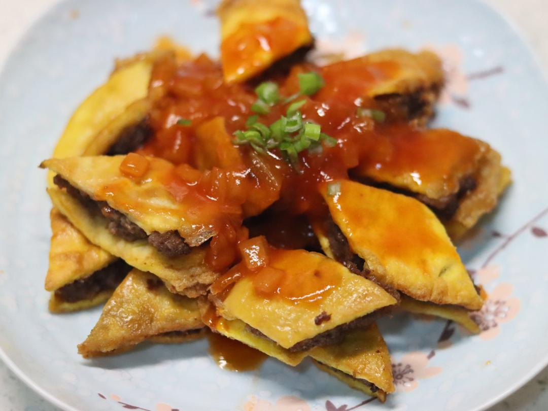 做法详细的浇汁牛肉夹沙