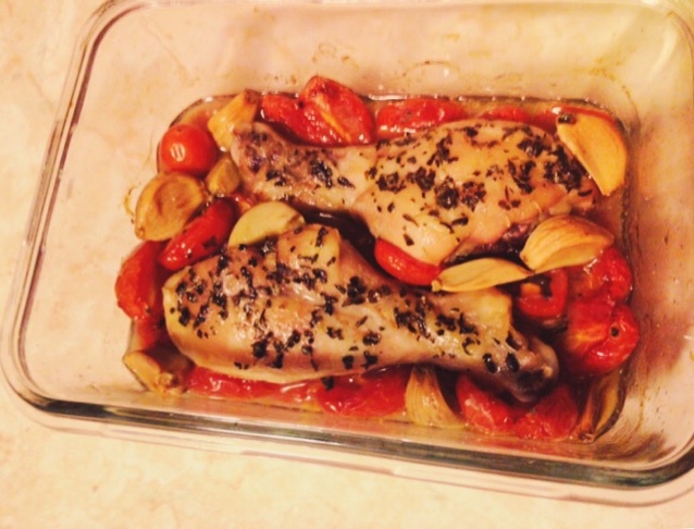 香蒜蕃茄烤鸡腿