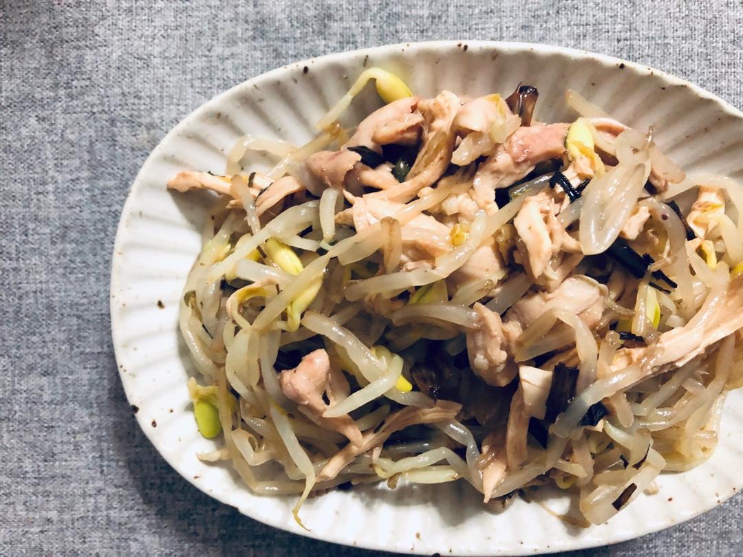 葱油豆芽鸡丝