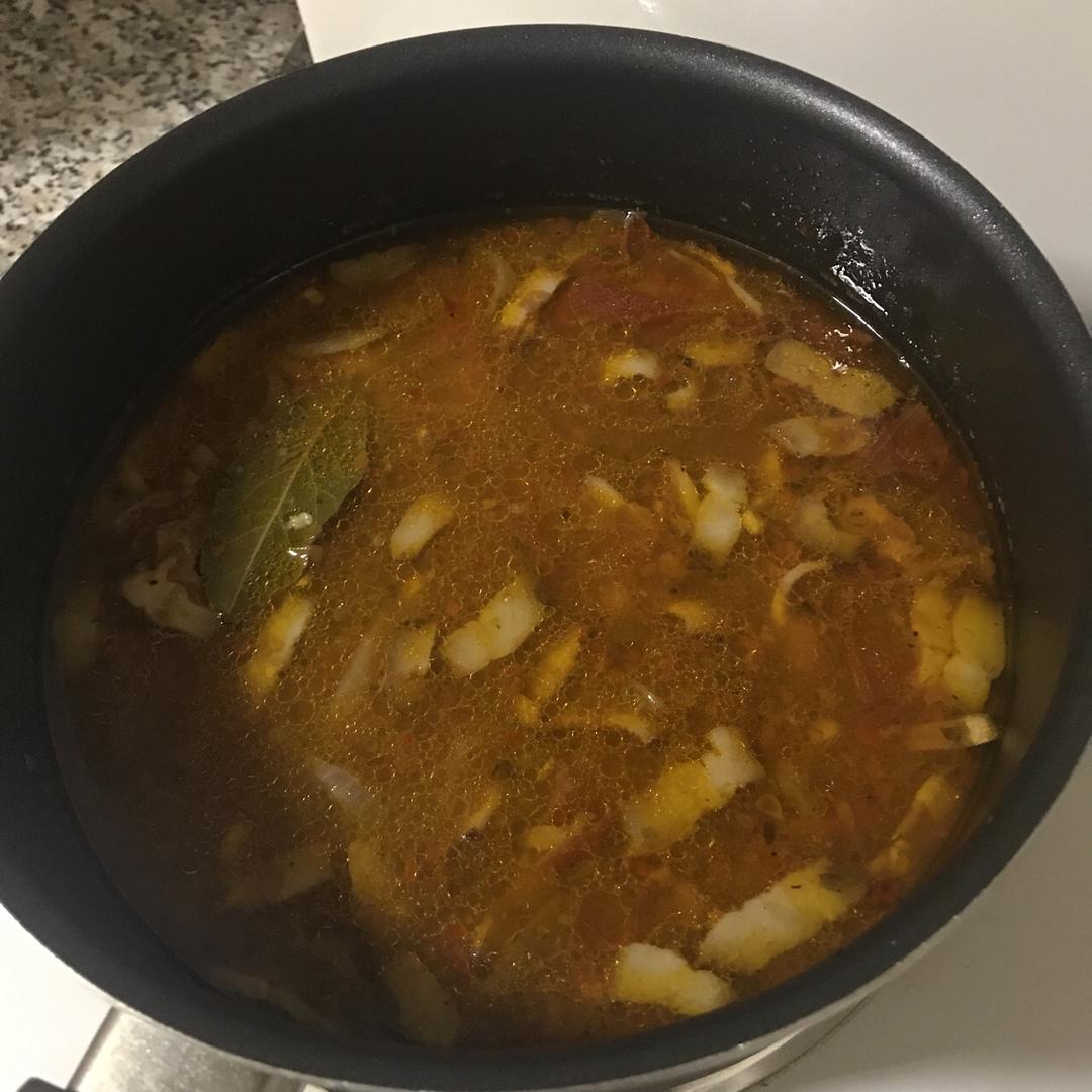 番茄培根鱼片汤