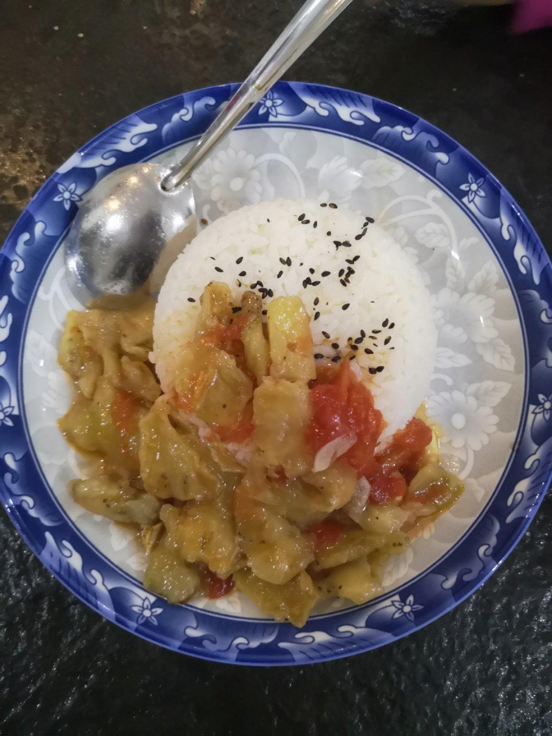 红烧茄子盖浇饭