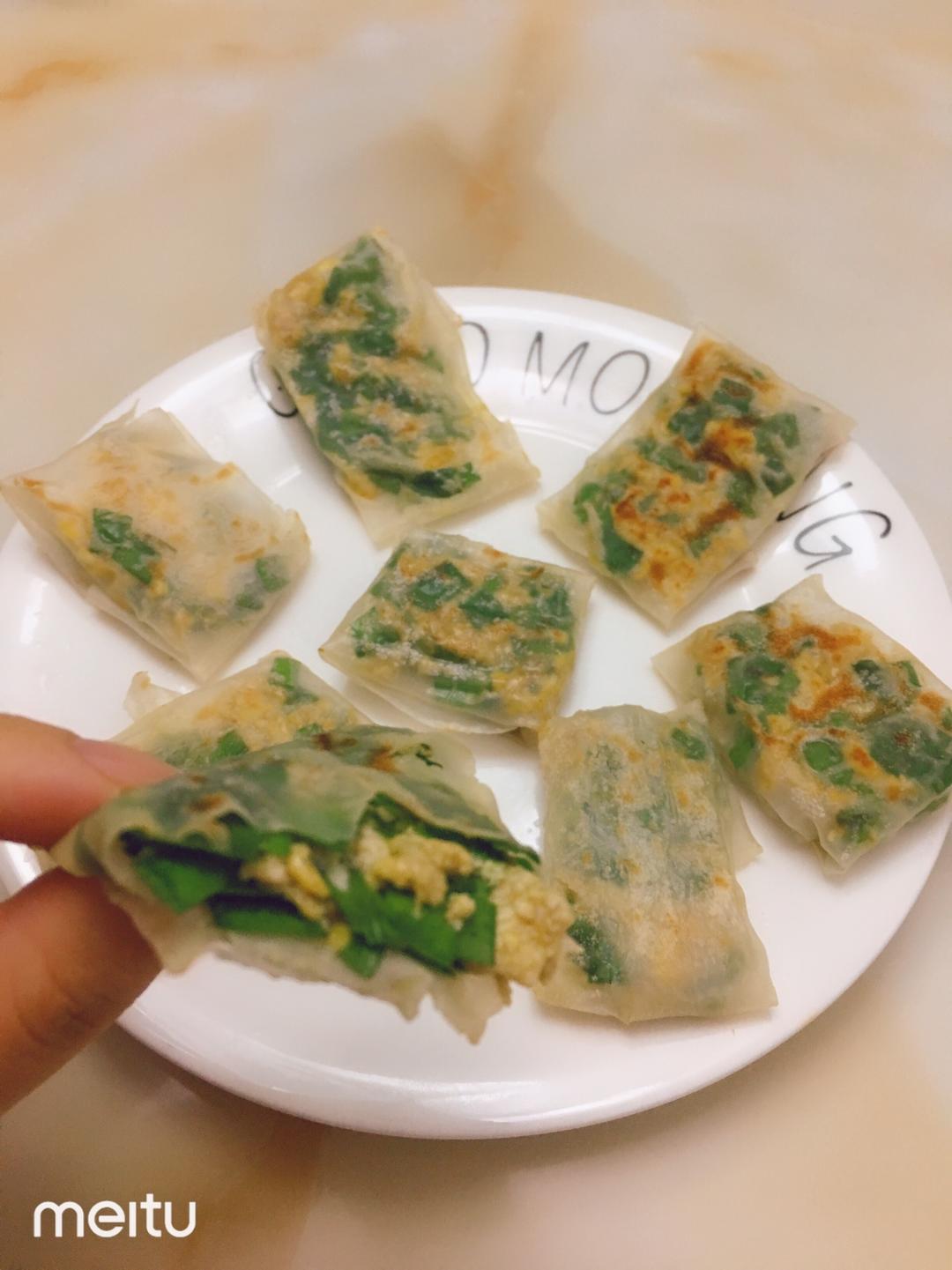 快手饺子皮～韭菜鸡蛋