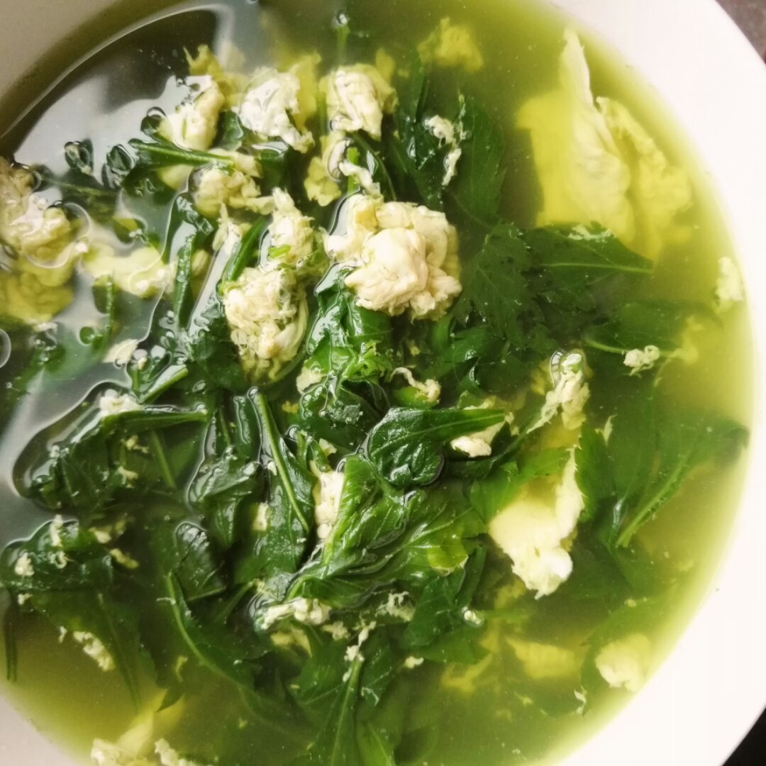 清香菊花脑蛋羹