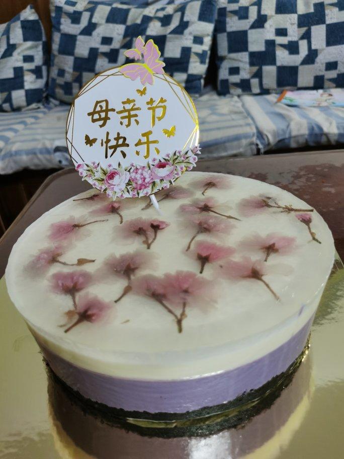 樱花双色紫薯慕斯