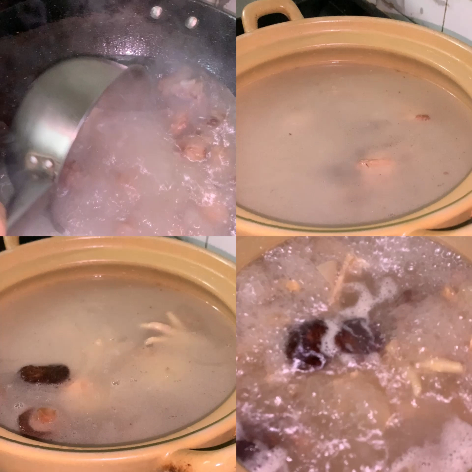 容笋干排骨鸡爪砂锅汤的做法 步骤7