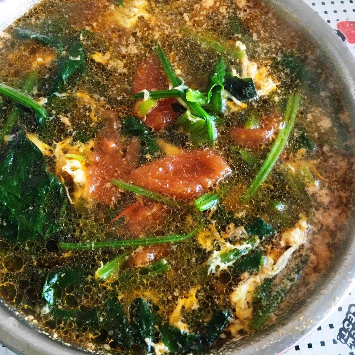 番茄鸡蛋菠菜汤