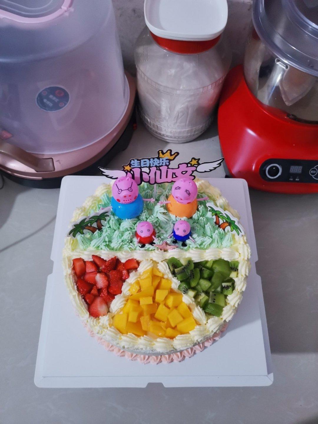 小猪佩奇生日蛋糕，小朋友最爱的蛋糕