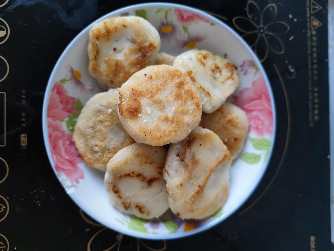 香甜软糯❗️平底锅就能搞定❗️红豆糯米饼