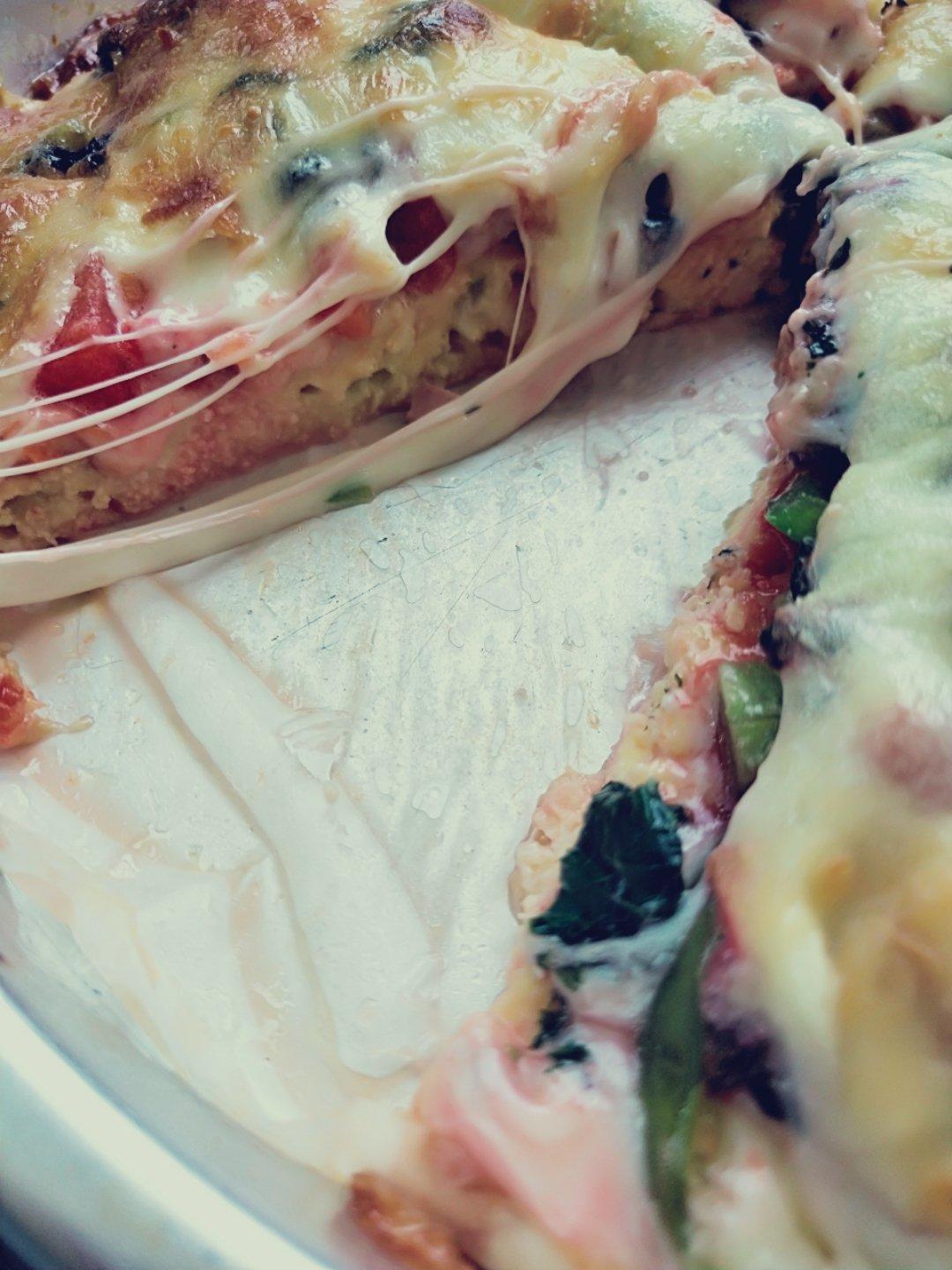 【生酮低碳】披萨pizza含马苏里拉版饼底