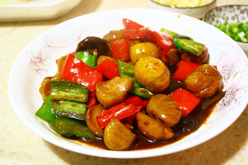 香菇烧栗子