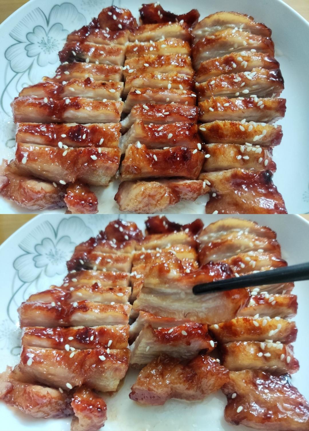 只需两步的电饭煲叉烧🤤🤤不柴不腻、咸甜多汁