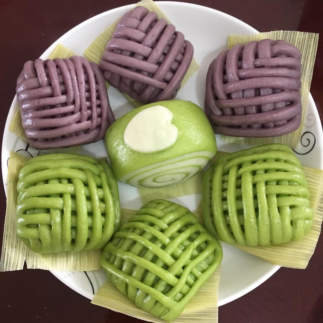 抹茶红豆包