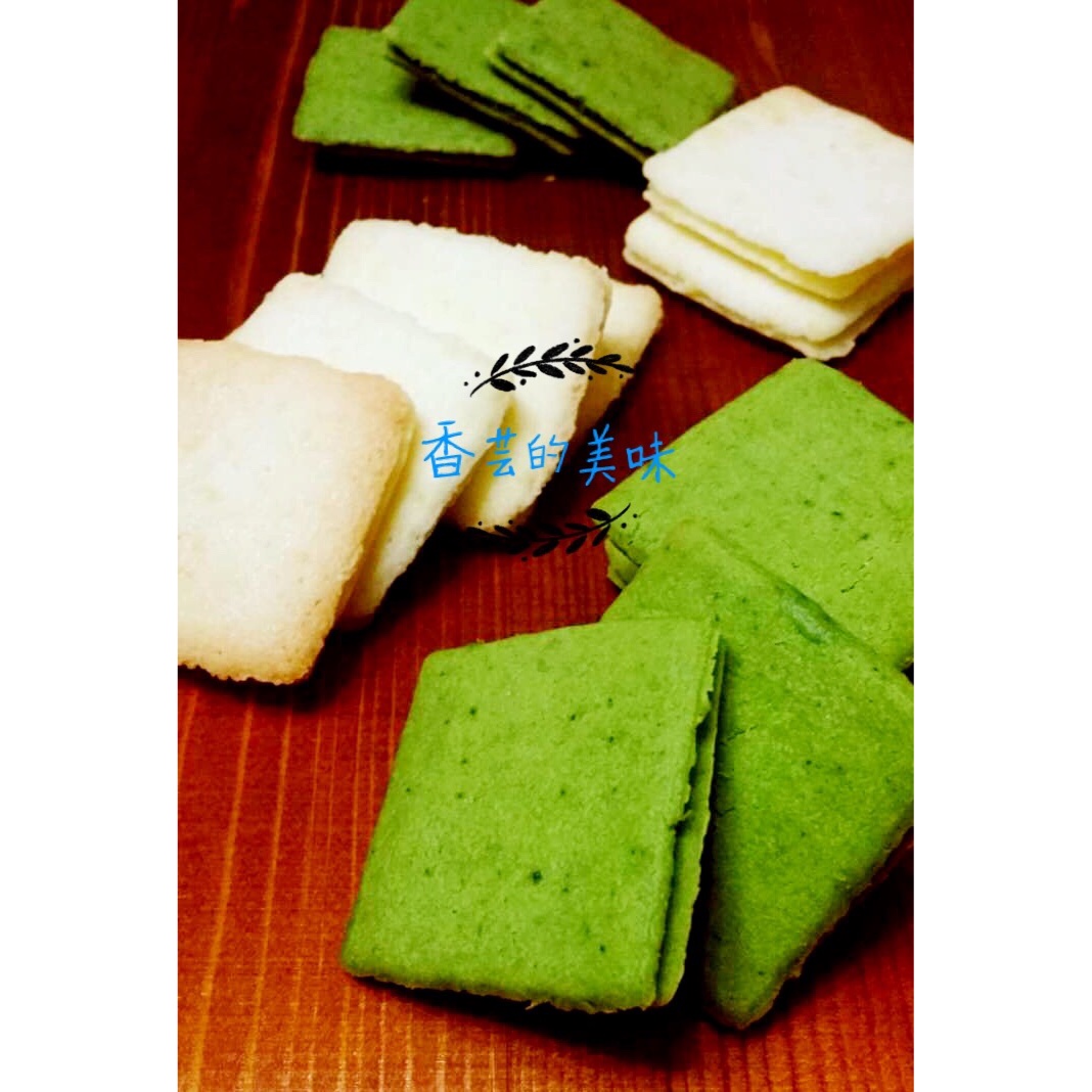 抹茶，白巧双味恋人饼干