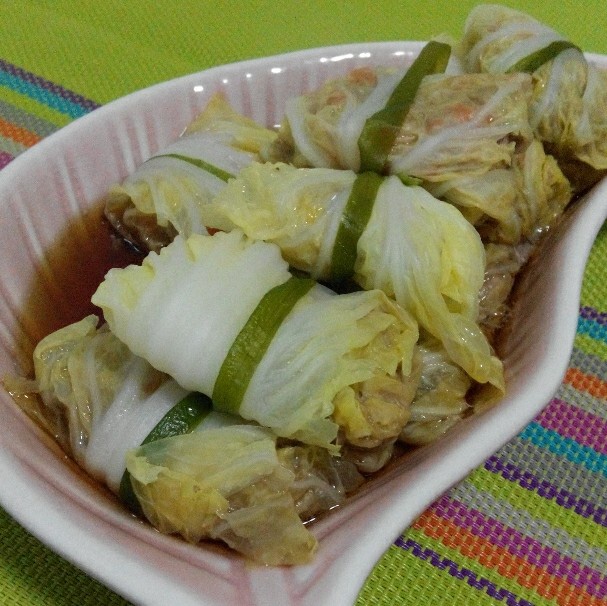 茄汁娃娃菜包肉