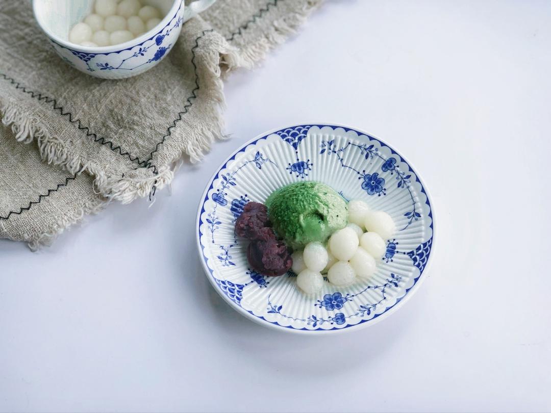 【众里寻他千百度】小圆子配蜜红豆抹茶软雪糕