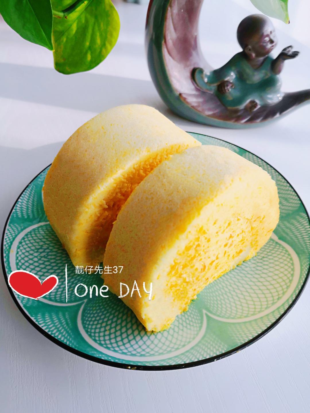 黄金南瓜奶油蛋糕卷儿🍰（11寸长方形浅盘）消耗淡奶油！