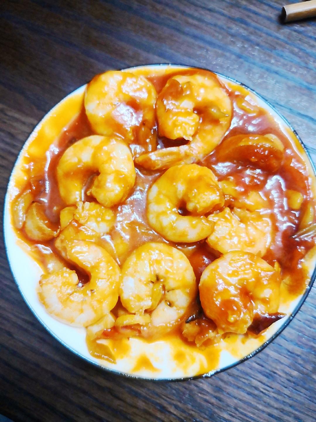 番茄虾～孩子的最爱的做法