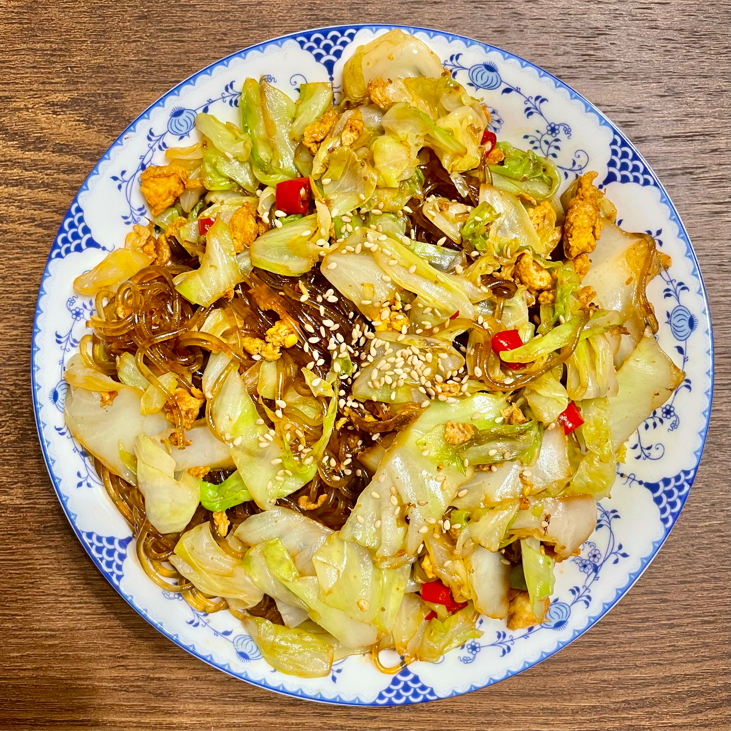 包心菜炒红薯粉丝