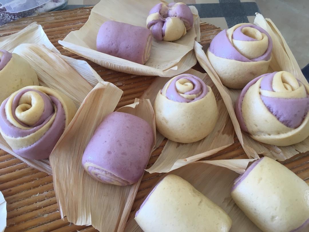 紫薯玫瑰花馒头