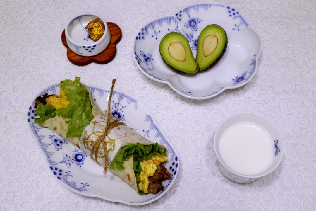 营养早餐～墨西哥 鸡（牛）肉卷