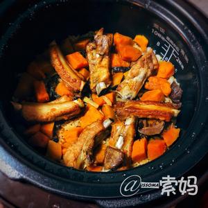 南瓜排骨饭（电饭锅版）的做法 步骤5