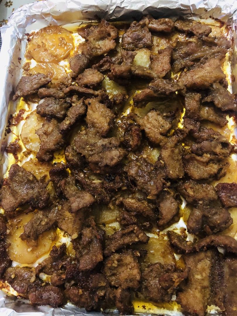 烤箱版土豆烤五花肉
