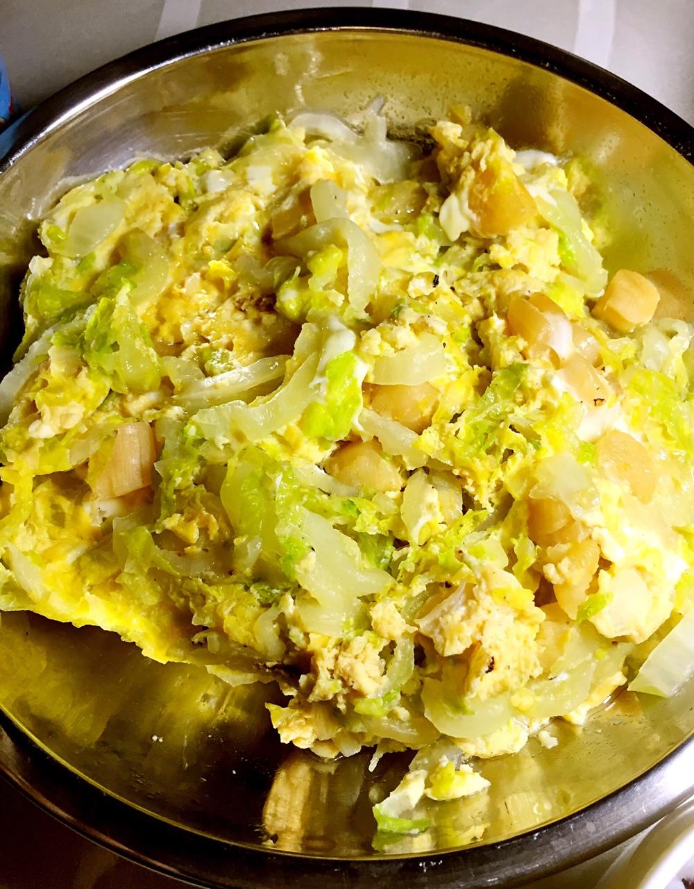 素赛螃蟹----干贝白菜滑蛋