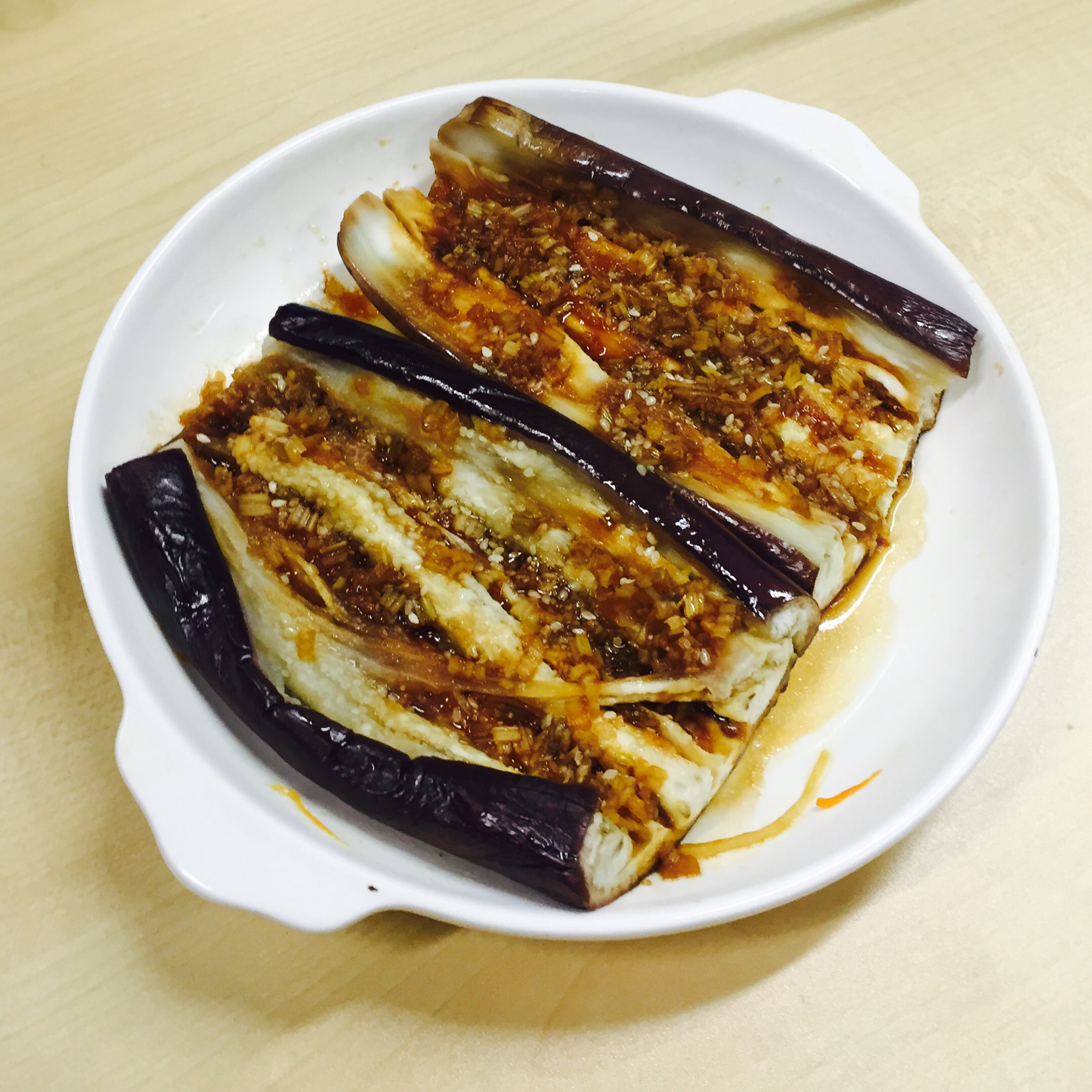 微波炉做出街头烧烤风的茄子