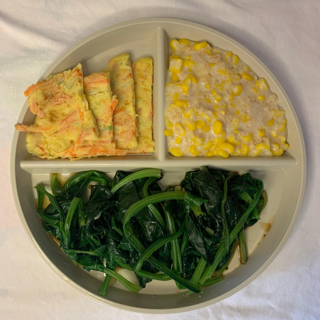 玉米燕麦牛奶粥+苹果