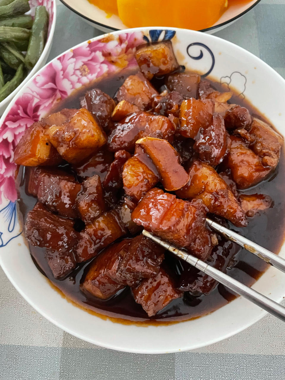 不硬不柴、果味红烧肉