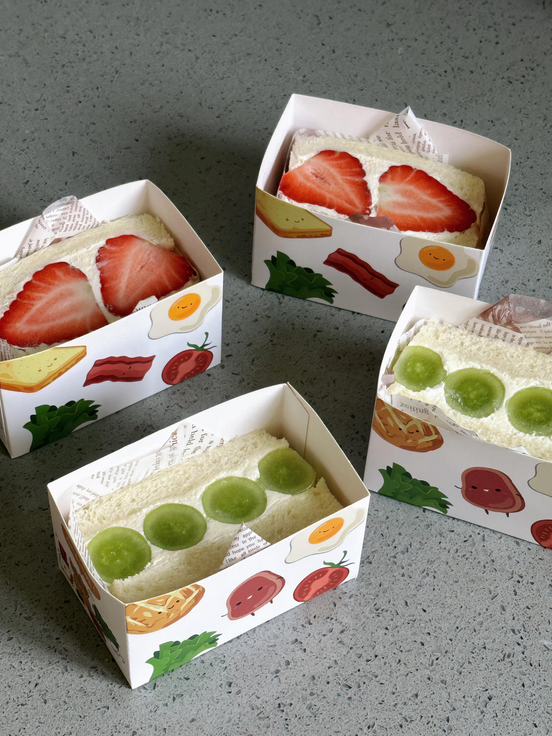 草莓奶油三明治（附如何切出整齐的奶油三明治绝招）