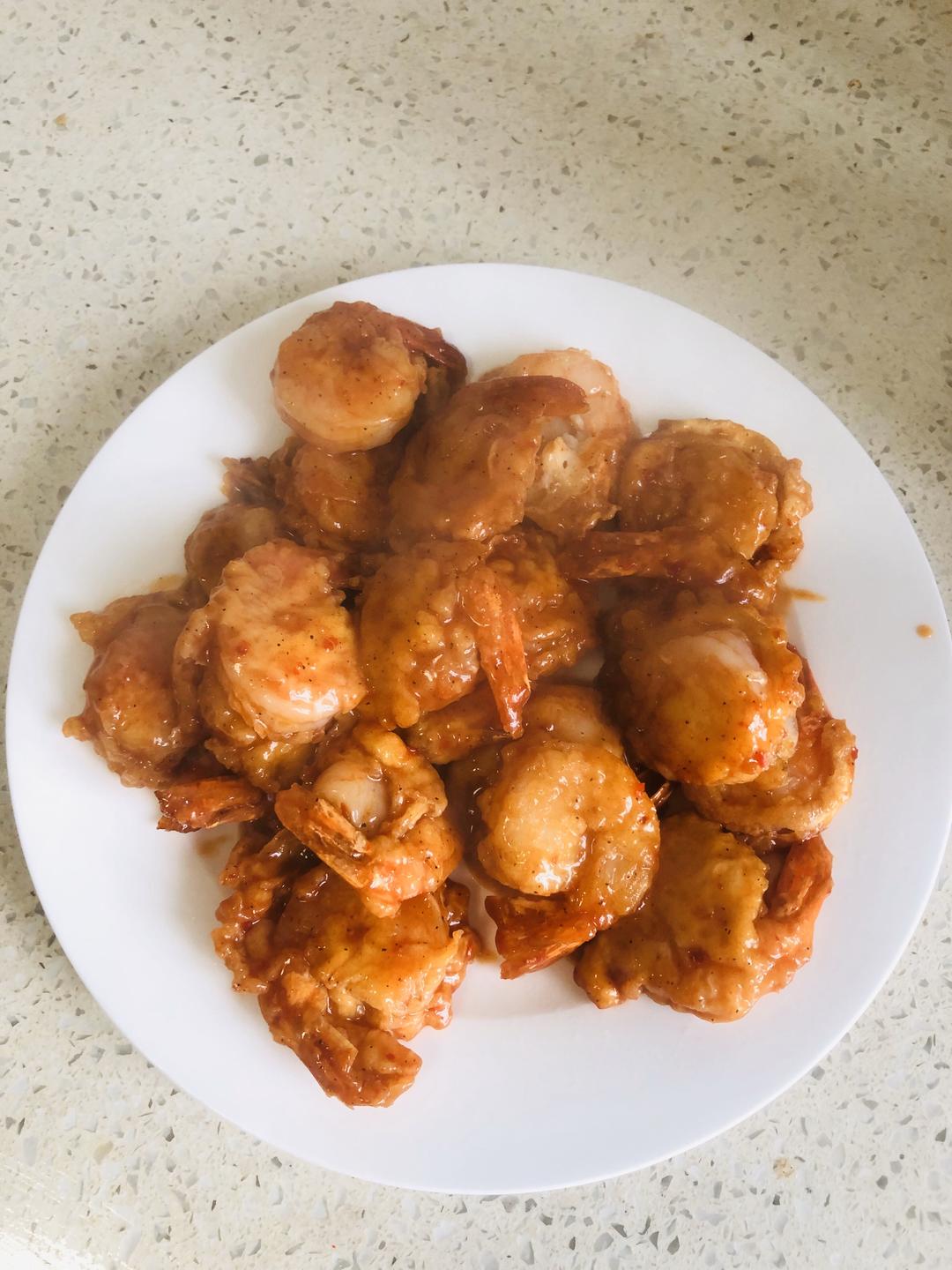 香辣番茄炸虾的做法