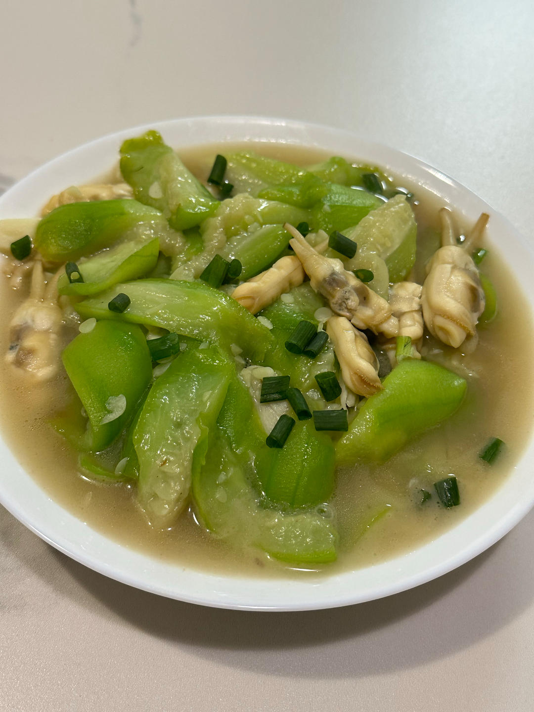 丝瓜炒蛏子