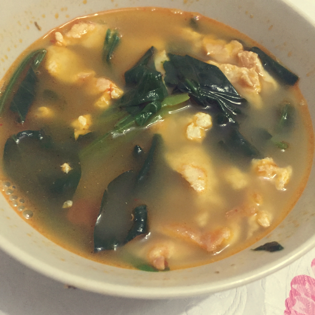 金蛋菠菜汤