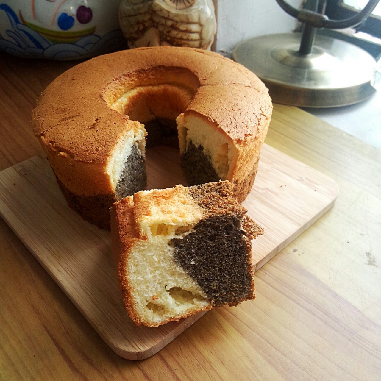 中岛老师的双层黑芝麻酱戚风