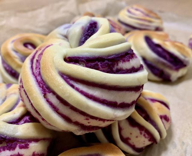 超级软的梦幻紫薯面包卷/附紫薯馅不粘手小方法