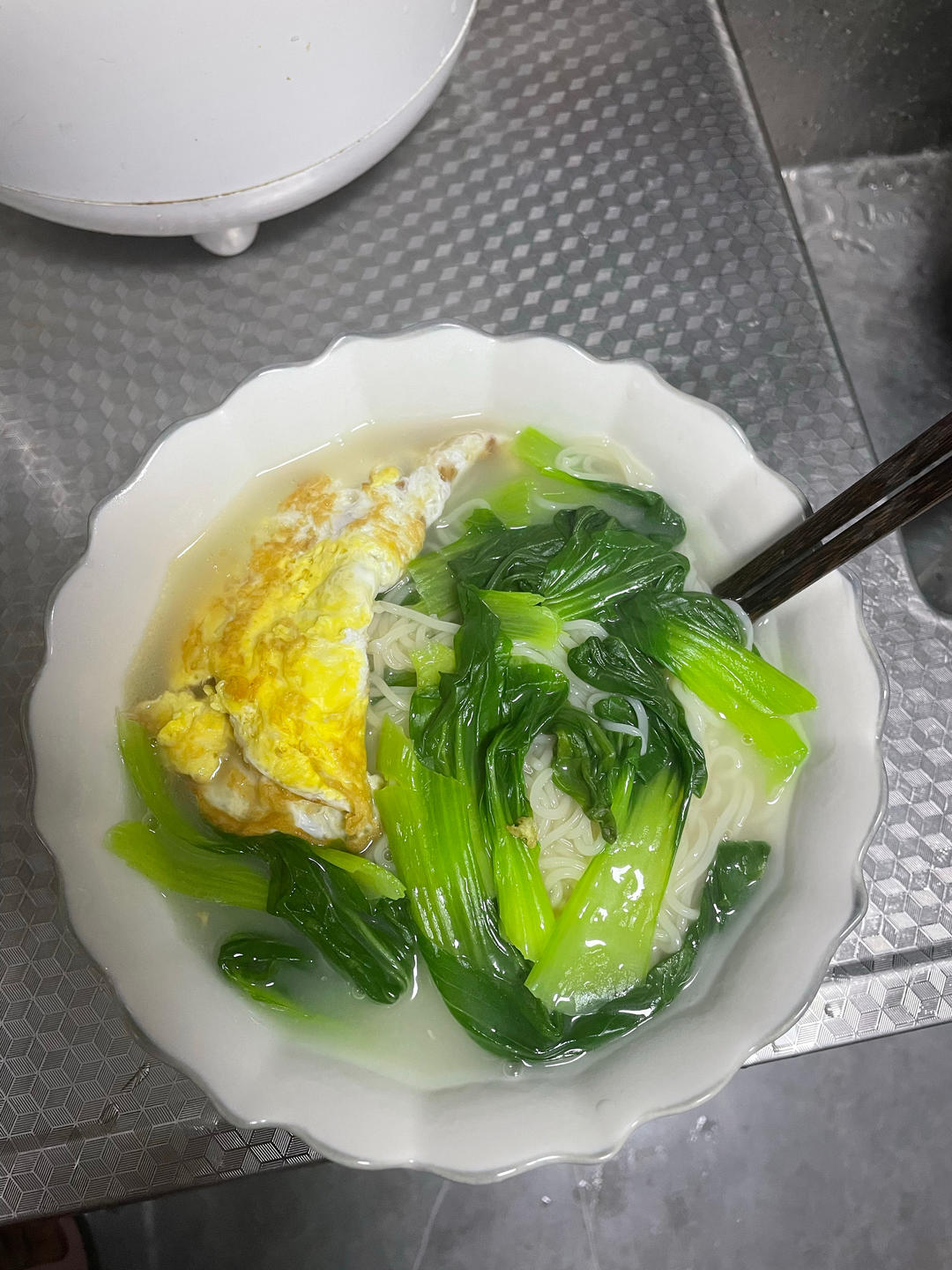 卡妈私房菜~青菜鸡蛋面（汤面）