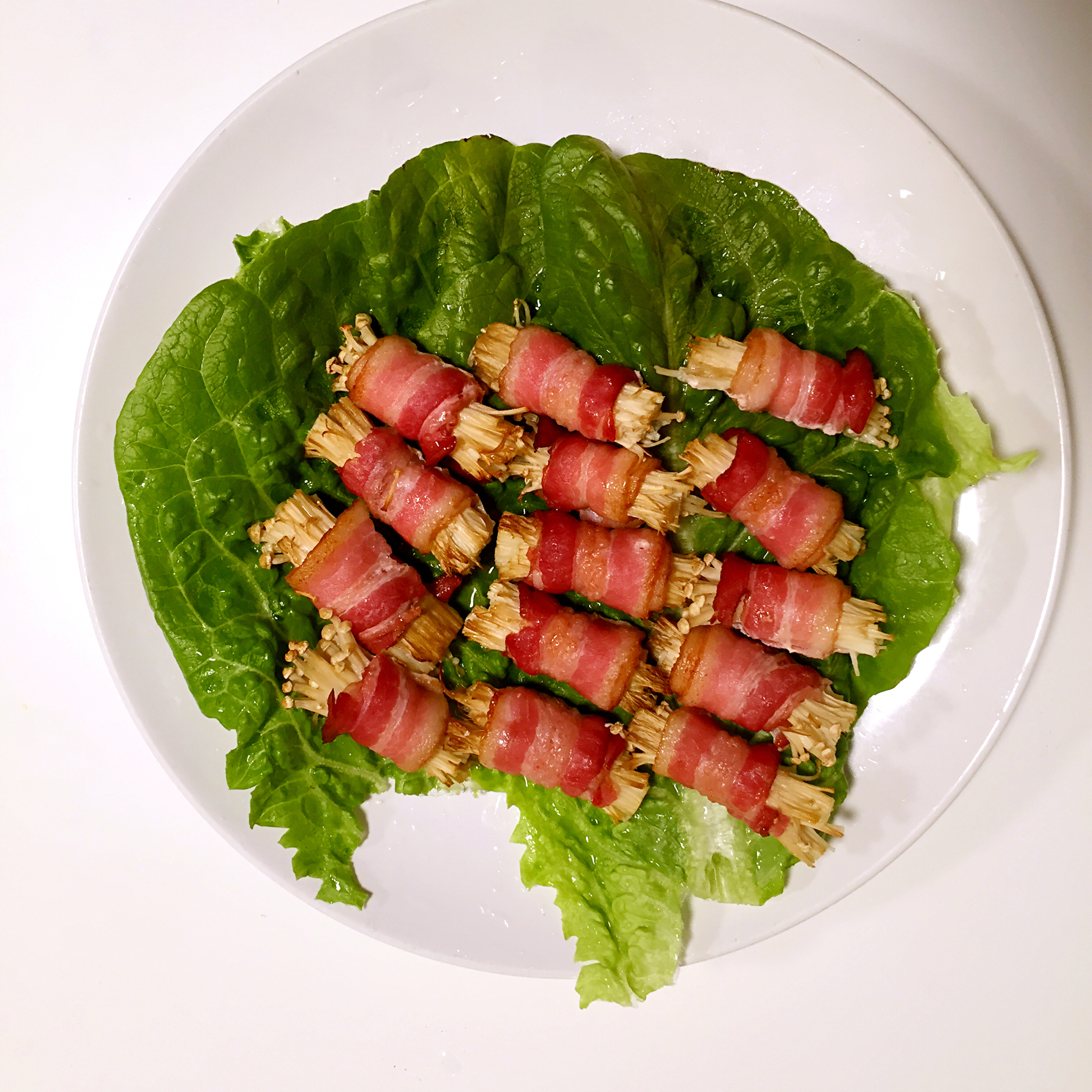 香煎培根金针菇卷