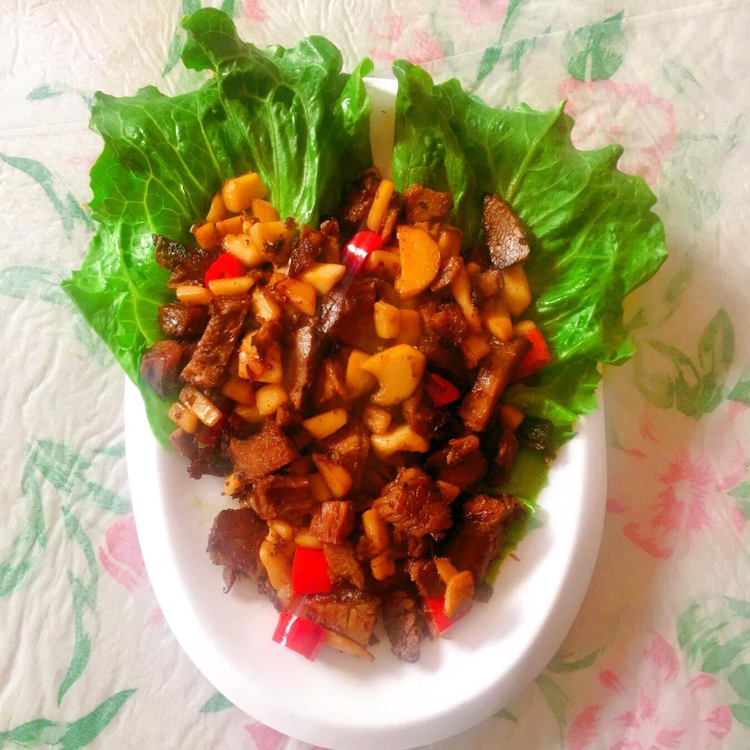 家常菜~杏鲍菇烧牛肉粒