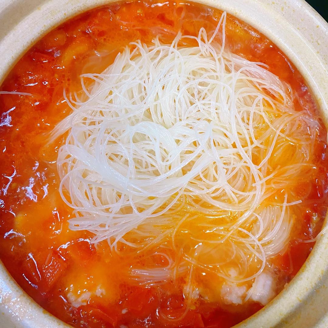 番茄虾滑粉丝汤
