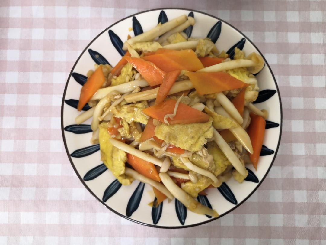白玉菇炒鸡蛋
